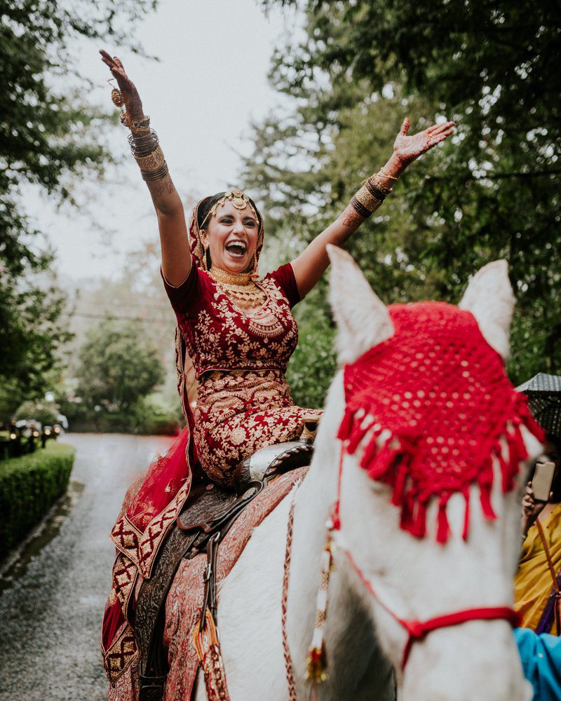 Deer Park Villa Wedding, Baraat with the Bride, Indian Wedding